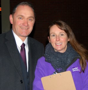 Liam and Caroline Coyne canvassing together in Dublin South Central.